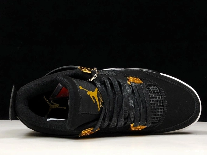 Metallic 4 Royalty 308497-032 Jordan Air Gold-White Black 0716